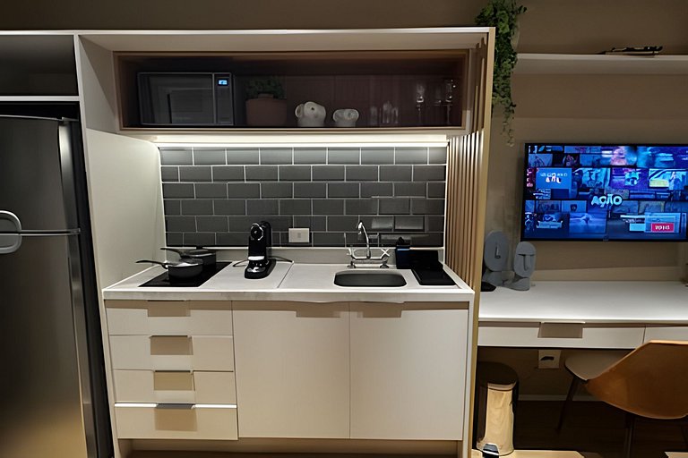 Studio Luxo com Valet em Moema