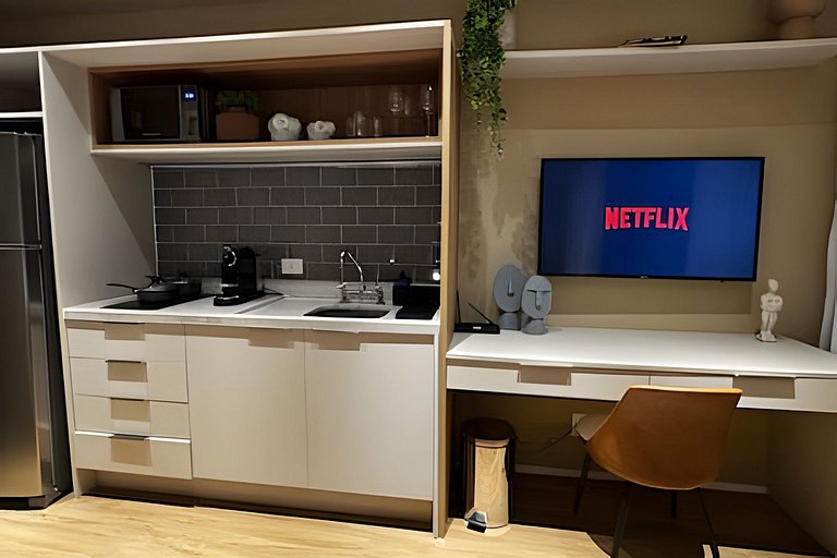 Studio Luxo com Valet em Moema