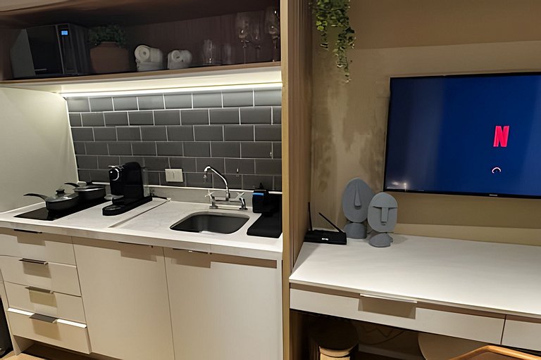 Studio Luxo com Valet em Moema