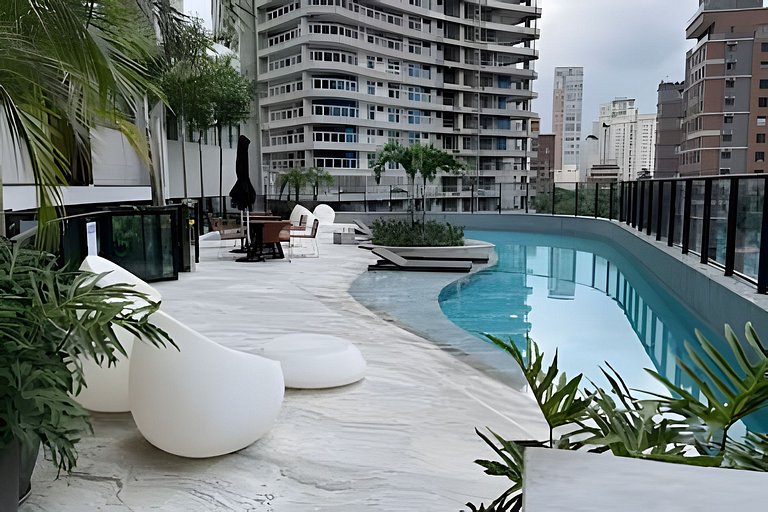 Studio Luxo com Valet em Moema