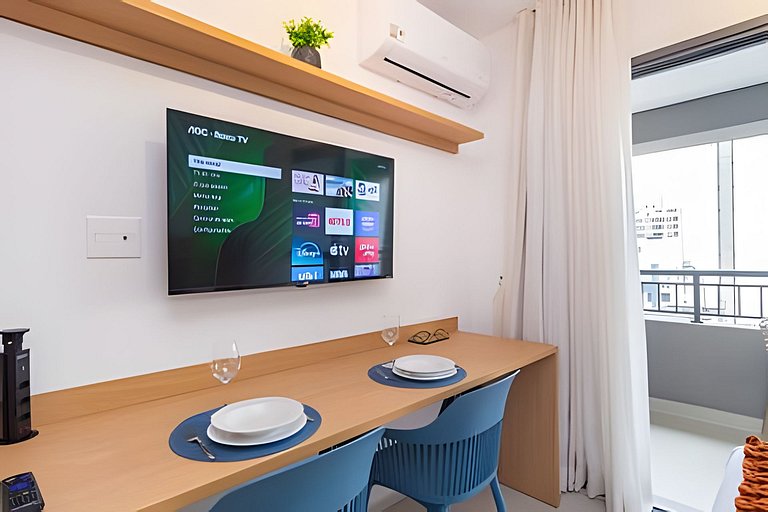 Studio no Coração de Moema com Varanda