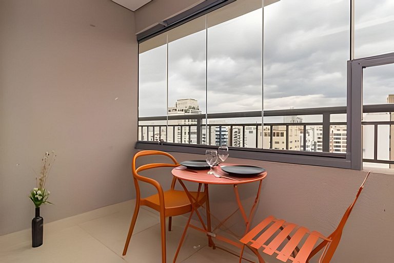 Studio c/ Varanda: Aconchego e Charme em Moema