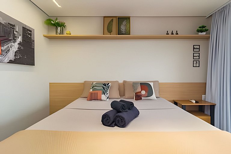 Studio c/ Varanda: Aconchego e Charme em Moema