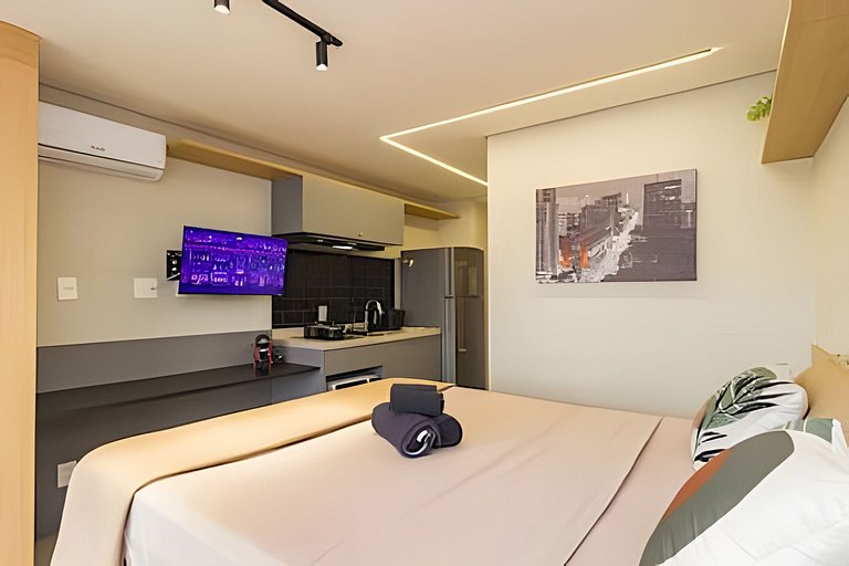 Studio c/ Varanda: Aconchego e Charme em Moema
