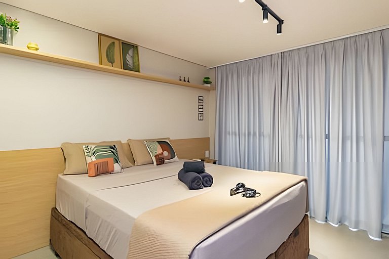 Studio c/ Varanda: Aconchego e Charme em Moema